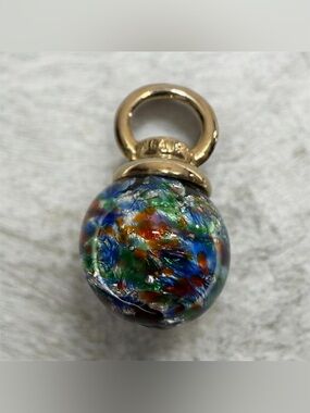 Agatha Paris Multicolor Glass Orb Pendant Gold Tone Charm